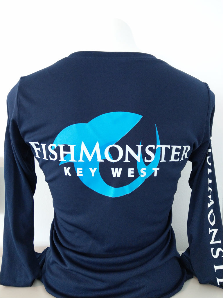 Women's Performance Fishmonster Fishing Long Sleeve Shirt Navy