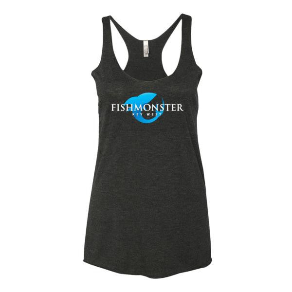 Women's Racerback Tank Fishmonster Fishing Charters Black