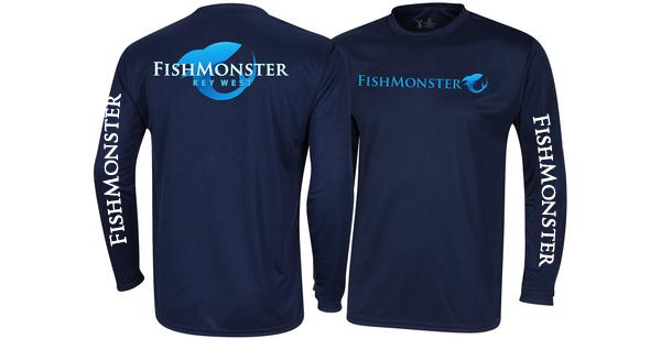 Fishmonster Men's Performance Fishing Long Sleeve Navy
