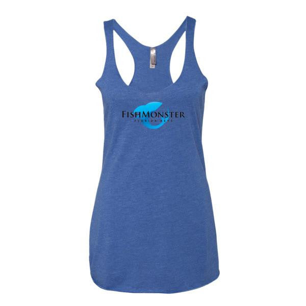 Women's Racerback Tank Fishmonster Fishing Charters Blue