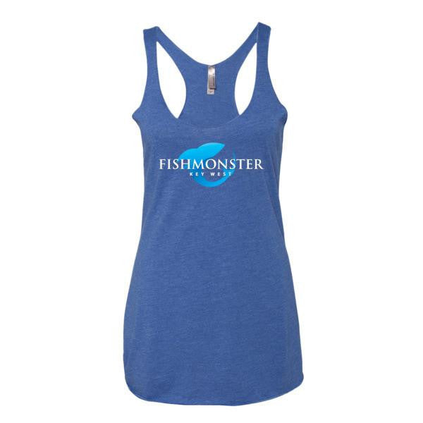 Women's Racerback Tank Fishmonster Fishing Charters Blue