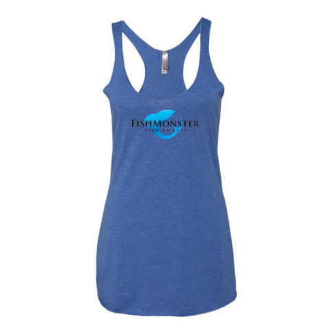 Women's Racerback Tank Fishmonster Fishing Charters Blue