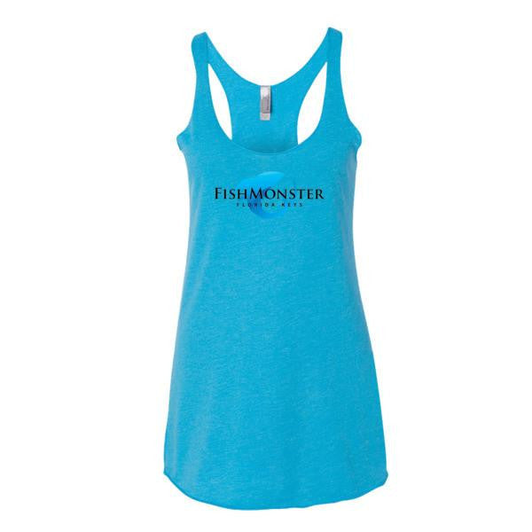 Women's Racerback Tank Fishmonster Fishing Charters Turquoise