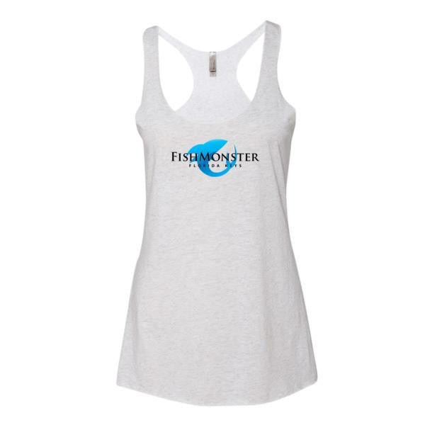 Women's Racerback Tank Fishmonster Fishing Charters White