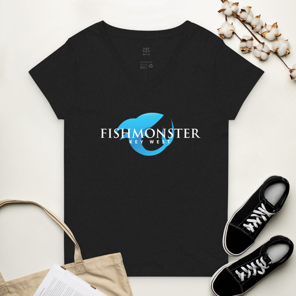Women’s FishMonster recycled v-neck t-shirt